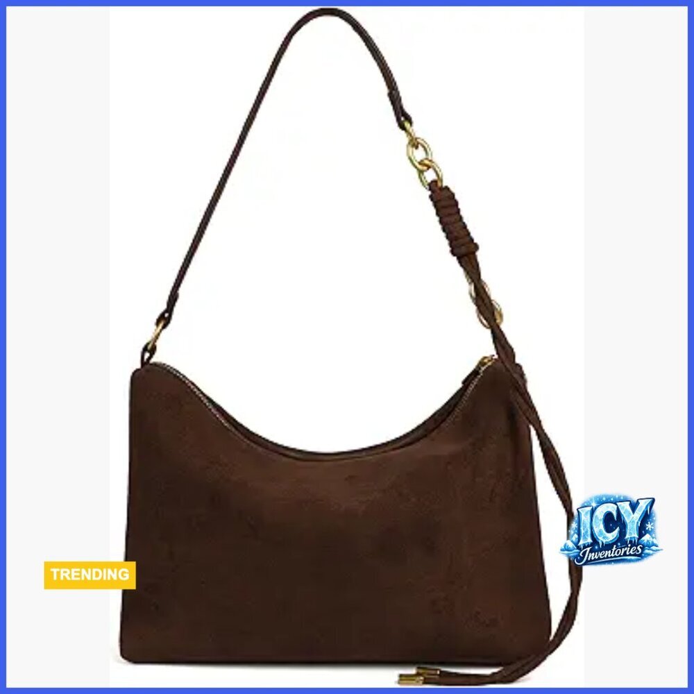 Premium Faux Suede Hobo Bag with Adjustable Strap